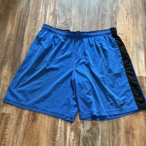 Nike Athletic Shorts in Blue with Black Stripe